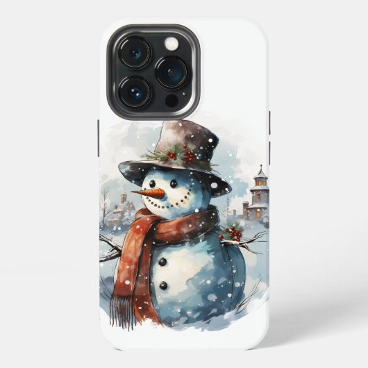 ❄️📱 Cool Frosty Snowman iPhone Case❄️ Hoesje (Achterkant)