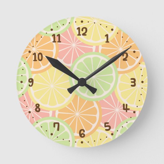 Cool Fruity Summer Tiener Room Decor Ronde Klok (Voorkant)