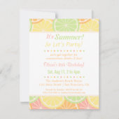 Cool Fruity Summer verjaardagsfeestje uitnodiginge Kaart (Voorkant)