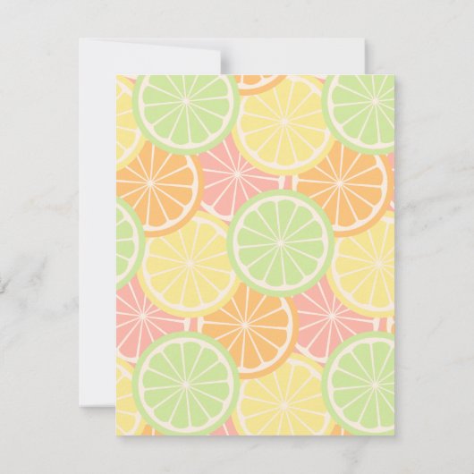 Cool Fruity Summer verjaardagsfeestje uitnodiginge Kaart (Achterkant)