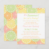 Cool Fruity Summer verjaardagsfeestje uitnodiginge Kaart (Voorkant / Achterkant)