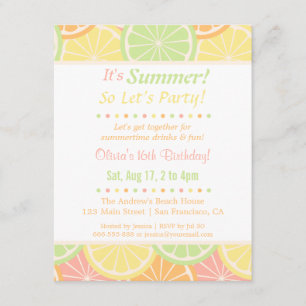 Cool Fruity Summer verjaardagsfeestje uitnodiginge Kaart