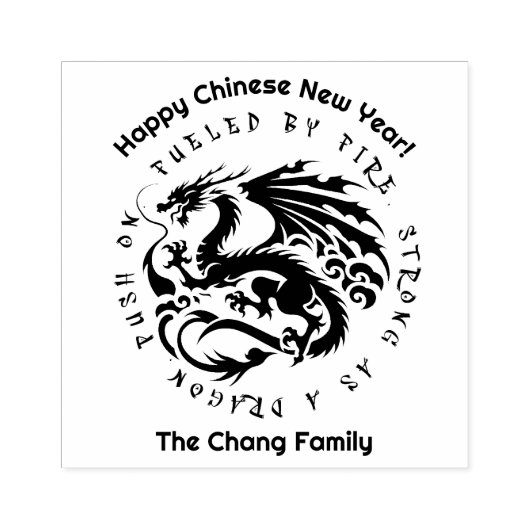 Cool 'Fueled by fire, sterk als een draak, push on Rubberstempel (Afrduk)