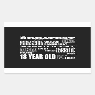 Cool Fun 18e Verjaardagsfeest Grootste 18 Jaar Oud Rechthoekige Sticker