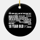 Cool Fun 18th Birthday Party Greatest 18 Year Old Keramisch Ornament (Achterkant)