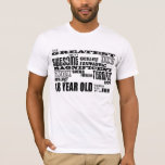 Cool Fun 18th Birthday Party Greatest 18 Year Old T-shirt<br><div class="desc">'De meest geweldige fantastische fantastische fantastische geweldige geweldige geweldige geweldige geweldige geweldige geweldige, geweldige, geweldige achttienjarige ter wereld ... .ever!" is een cool modern geschenk voor leuke achttienjarigen : voorgesteld in een combinatie van altijd modieus zwart en klassiek, stijlvol wit in een stedenrots en rolattitute van lettertypen en meer lettertypen....</div>