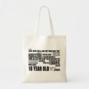 Cool Fun 18th Birthday Party Greatest 18 Year Old Tote Bag