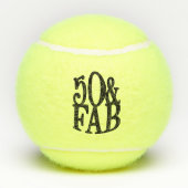 Cool Fun 50 & Fab Birthday Tennisballen (Achterkant)