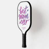 Cool Fun Best Mother Purple And White Brush Script Pickleball Paddle (Links)