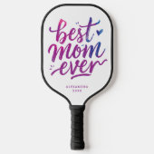 Cool Fun Beste Moeder Paarse En Witte Borstel Scri Pickleball Paddle (Voorkant)