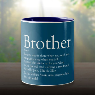 Cool Fun Broer Definitie Spreuk Blauw Tweekleurige Koffiemok