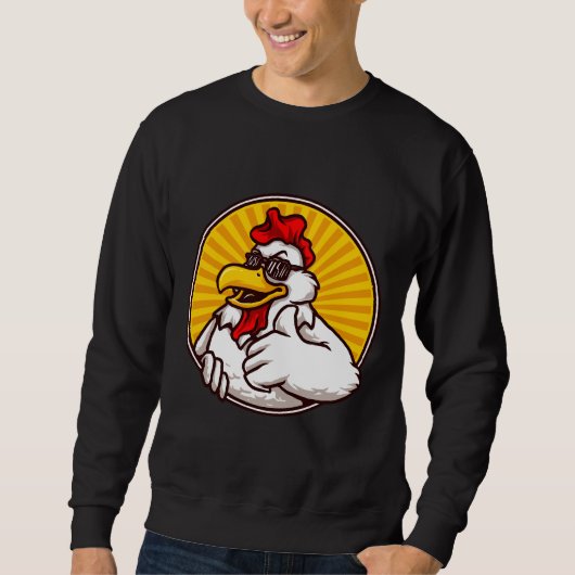 Cool fun chicken mascot design trui (Voorkant)