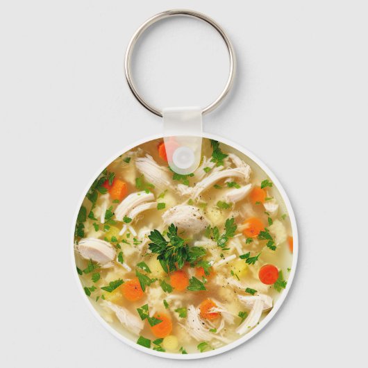 Cool Fun Chicken Noodle Soup Theme  Sleutelhanger (Voorkant)