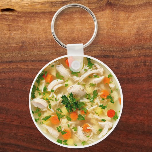Cool Fun Chicken Noodle Soup Theme Sleutelhanger (Voorkant)