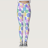 Cool Fun Colorful Pickleball Patroon Leggings (Voorkant)