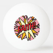 Cool Fun Comic Book Pop Art FAITH Pingpongbal (Voorkant)
