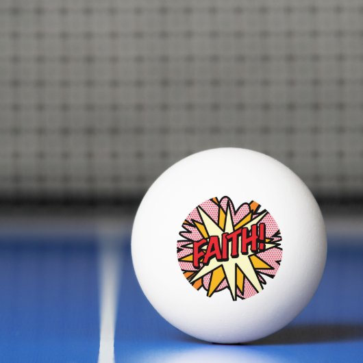 Cool Fun Comic Book Pop Art FAITH Pingpongbal (Net)