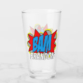 Cool Fun  Comic Book Pop Art Style BAM! Glas (Achterkant)