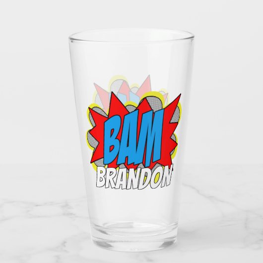 Cool Fun  Comic Book Pop Art Style BAM! Glas (Achterkant)
