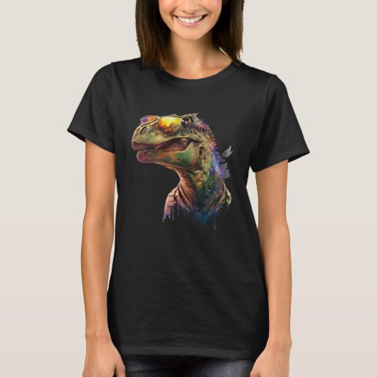 Cool fun dinosaur Raptor sunglasses T-shirt (Voorkant)