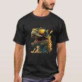 Cool fun dinosaur raptor with sunglasses  4 t-shirt (Voorkant)