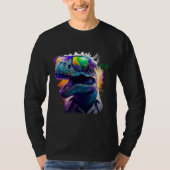 Cool fun dinosaur Rex with sunglasses T-shirt (Voorkant)