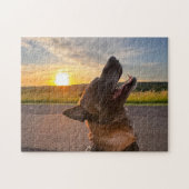 Cool Fun Dog Pet Foto, Familie Spel Nacht Legpuzzel (Horizontaal)