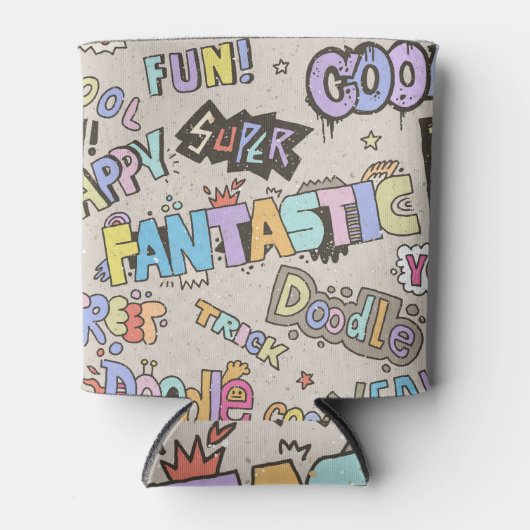 Cool Fun Doodle Lettering Blikjeskoeler (Voorkant)