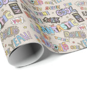 Cool Fun Doodle Lettering  Cadeaupapier (Rol Hoek)