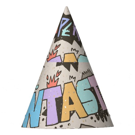 Cool Fun Doodle Lettering Feesthoedjes (Voorkant)