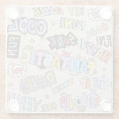 Cool Fun Doodle Lettering  Glazen Onderzetter (Achterkant)