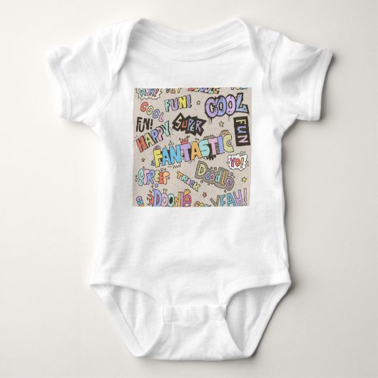 Cool Fun Doodle Lettering  Romper (Voorkant)
