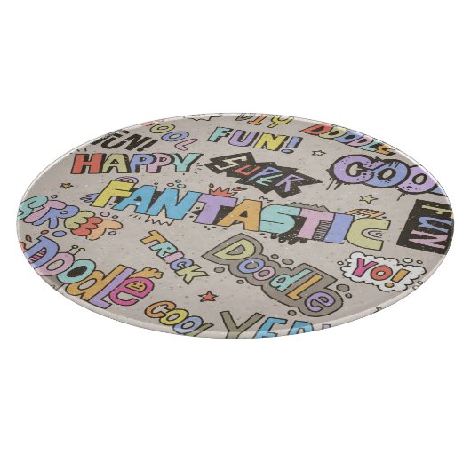 Cool Fun Doodle Lettering Snijplank (Hoek)