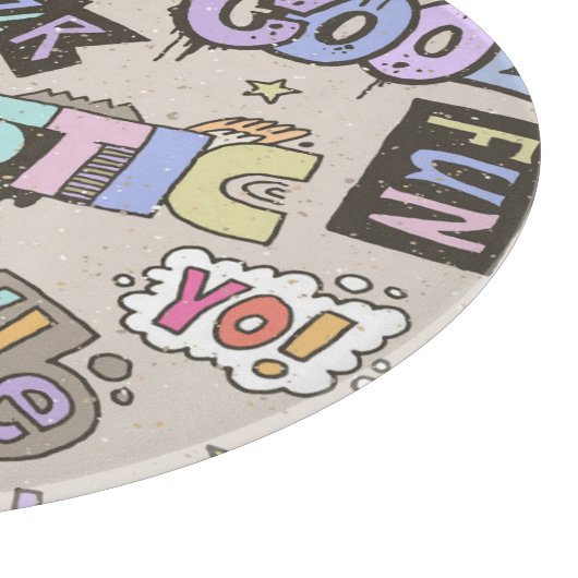 Cool Fun Doodle Lettering  Snijplank (Hoek)