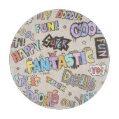 Cool Fun Doodle Lettering  Snijplank (Voorkant)