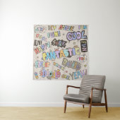 Cool Fun Doodle Lettering Wandkleed (In situ)