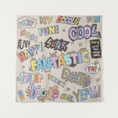 Cool Fun Doodle Lettering Wandkleed (Voorkant)