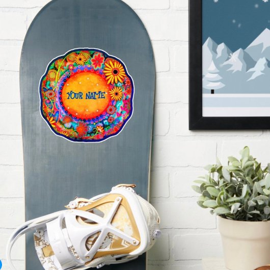 Cool Fun Floral Custom Trendy Naam Inspirivity Sticker