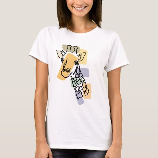 Cool Fun Giraffe Abstracte lijn Art T-shirt (Voorkant)