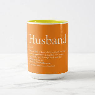 Cool Fun Husband Definition Quote Oranje Tweekleurige Koffiemok