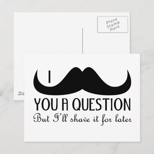 Cool fun Ik snor je een vraag Zwart en Wit Briefkaart (Voorkant / Achterkant)