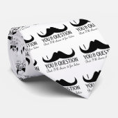 Cool fun Ik snor je een vraag Zwart en Wit Stropdas (Opgerold)