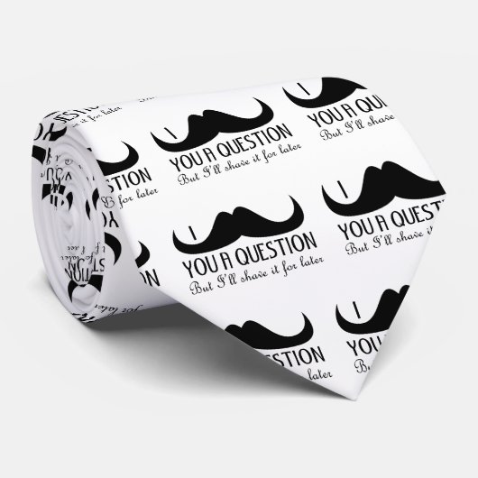 Cool fun Ik snor je een vraag Zwart en Wit Stropdas (Opgerold)