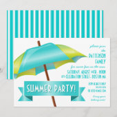 Cool Fun in Sun Summer Party Invitation Kaart (Voorkant / Achterkant)