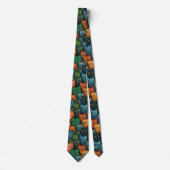Cool Fun Kat Naadloos Patroon Necktie Stropdas (Voorkant)