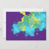 Cool Fun Kleurrijke Paarse Paintball Kleur Splette Kaart (Achterkant)