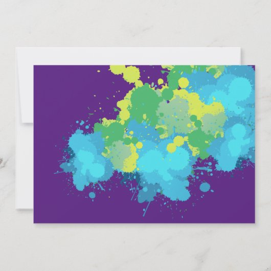 Cool Fun Kleurrijke Paarse Paintball Kleur Splette Kaart (Achterkant)