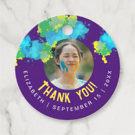 Cool Fun Kleurrijke Paarse Paintball Spletters Tee Bedankjes Labels