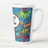 Cool Fun Man Kleurrijke Comic Typographic Latte Mok (Rechts)