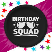 Cool Fun Matching Group Party Crew Verjaardagssele Papieren Bordje